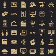 Web presentation icons set. Simple style of 36 web presentation vector icons for web for any design