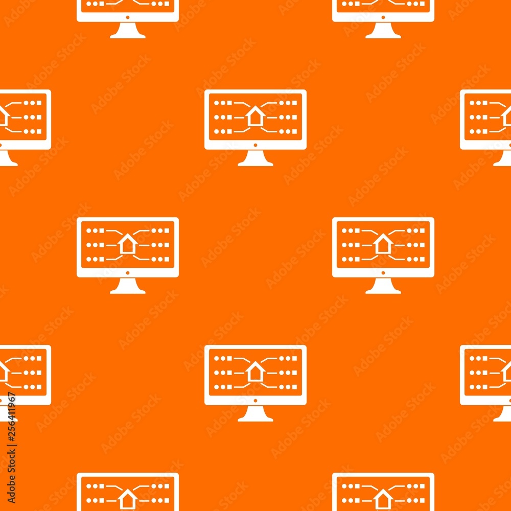 Poster monitor pattern vector orange for any web design best