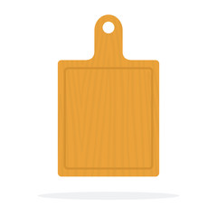 Wooden chopping board vector flat isolated