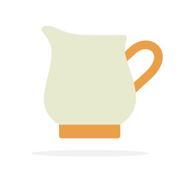 Jug of cream and milk vector flat isolated