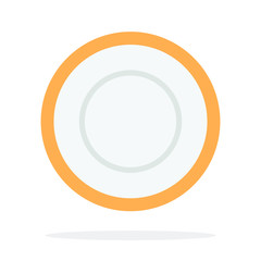 Tea saucer with orange piping vector flat isolated