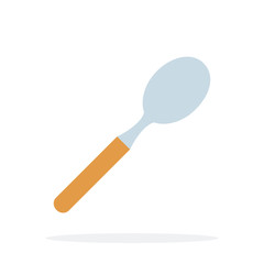 Spoon with wooden handle vector flat isolated