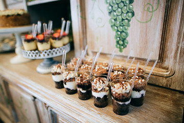  Original vintage dessert table at the wedding