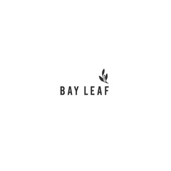 Bay leaf, kitchen logo template. Vector hand drawn object.