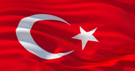 Obraz premium Turkey flag patriotic background, 3d illustration