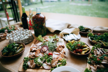 food in the restaurant, catering service outdoor