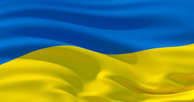 Ukraine flag patriotic background, 3d illustration