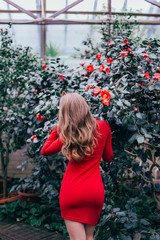 Beautiful girl in the flowering gardens