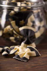 colored farfalle pasta