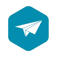 Paper plane icon in simple style isolated vector illustration