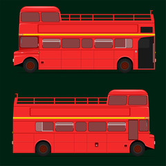 red double decker bus half roof top. london city.vector illustration eps10 © kisada