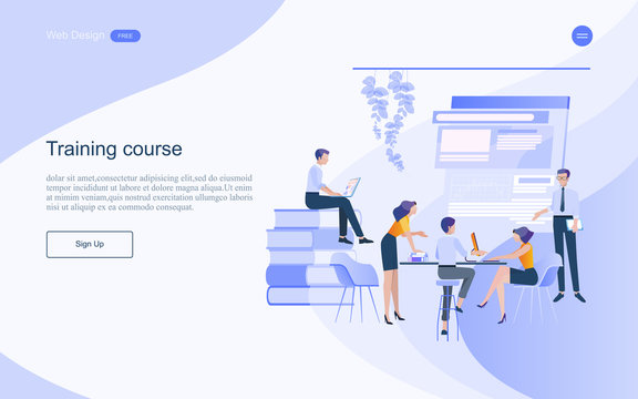 Modern flat design concept of education for website and landing page template.Online education, training and courses, learning, Vector illustration.
