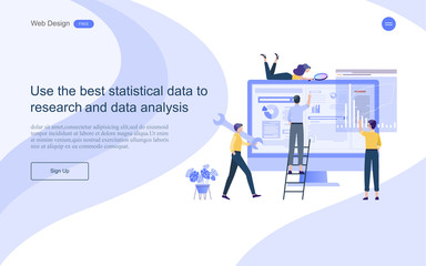 Modern flat design concept of marketing for banner and website, landing page template. Content strategy and management,analysis, development Vector illustration.