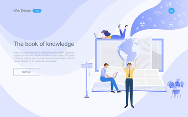 Modern flat design concept of education for website and landing page template.Online education, training and courses, learning, Vector illustration.