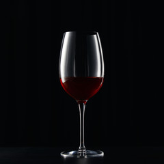 Fototapeta na wymiar Glass of red wine on dark surface isolated on black