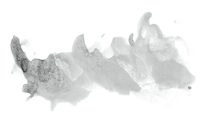 Abstract watercolor background hand-drawn on paper. Volumetric smoke elements. Neutral gray color. For design, web, card, text, decoration, surfaces.