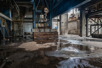 Industrial buildings in an abandoned factory