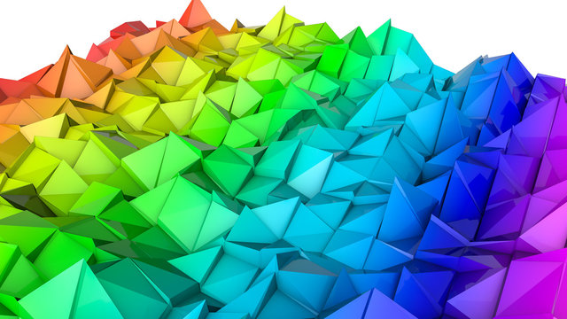 abstract three-dimensional plane of iridescent color. 3d render
