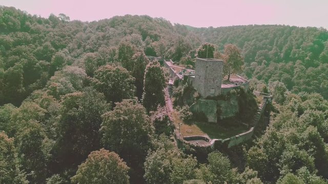 Germany - Drone flight on castle Helfensatein near Geislingen