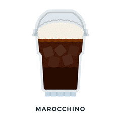 Marocchino ice coffee vector flat isolated