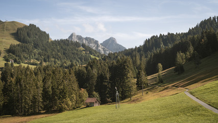 Fototapeta na wymiar Beautiful vally in Sattel near Lake Zug Switzerland