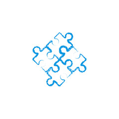 puzzle logo design vector