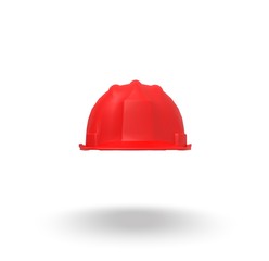 Red Helmet on isolated White Background, 3D Rendering