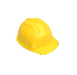 Yellow Helmet on isolated White Background 3D Rendering