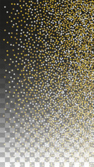 Gold Glitter Vector Texture on a Black. Golden Glow Pattern. Golden Christmas and New Year Snow. Golden Explosion of Confetti. Star Dust. Abstract Flicker Background with a Party Lights Design. 