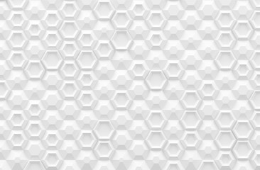 Parametric digital texture based on hexagonal grid with different volume and internal pattern 3D illustration