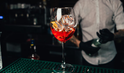glasses of wine on table in restaurant