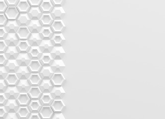 Parametric digital texture based on hexagonal grid with different volume and internal pattern 3D illustration