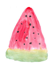 Watermelon isolated, watercolor painting on white background