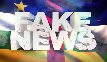 3D illustration of fake news concept with background flag of Central African Republic.