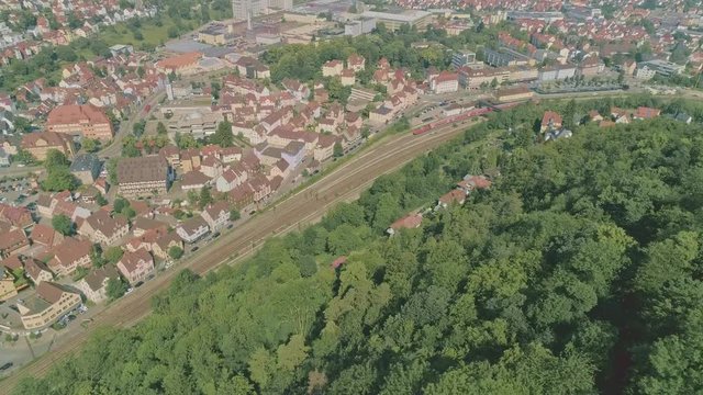 Germany - Drone flight on city Geislingen an der Steige