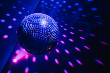 disco ball on blue background