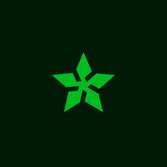 Flat star symbol for games and websites