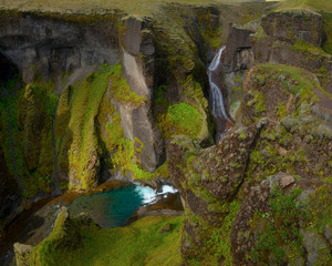 Amazing Fjadrargljufur canyon in summer, Iceland
