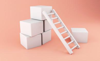 3d ladder. Business concept.