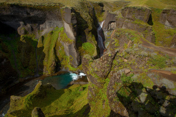 Amazing Fjadrargljufur canyon in summer, Iceland