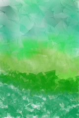 Abstract artistic green background, concept of leaves or grass, pictorial art.