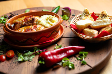 Cabbage rolls with mashed potatoes