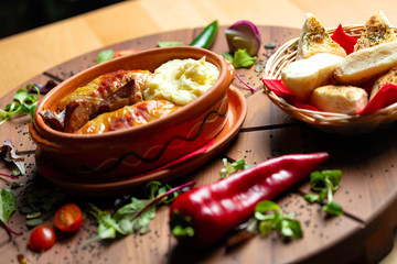 Cabbage rolls with mashed potatoes