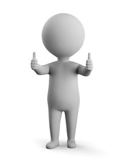 3D small man - double thumbs up