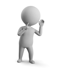 3D small man - eavesdropping