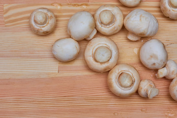 mushrooms on the cutting board