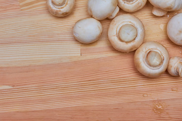 mushrooms on the cutting board