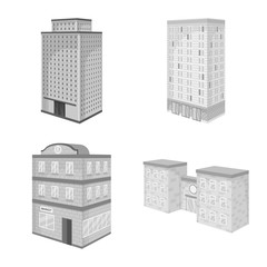 Isolated object of realty and modern icon. Collection of realty and building stock symbol for web.