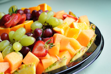 Fresh Fruit Variety on Tray - Healthy Eating Diet Food