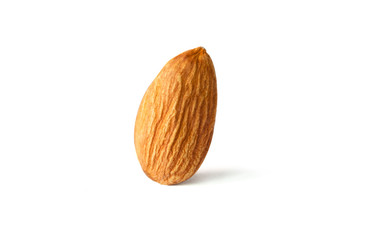 Isolated of almond nut  on white background. Clipping path -Image.